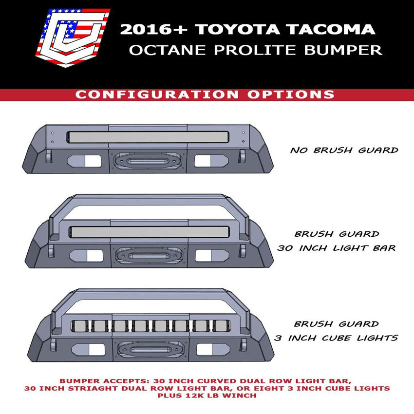 2012-2015 TOYOTA TACOMA PROLITE FRONT WINCH BUMPER
