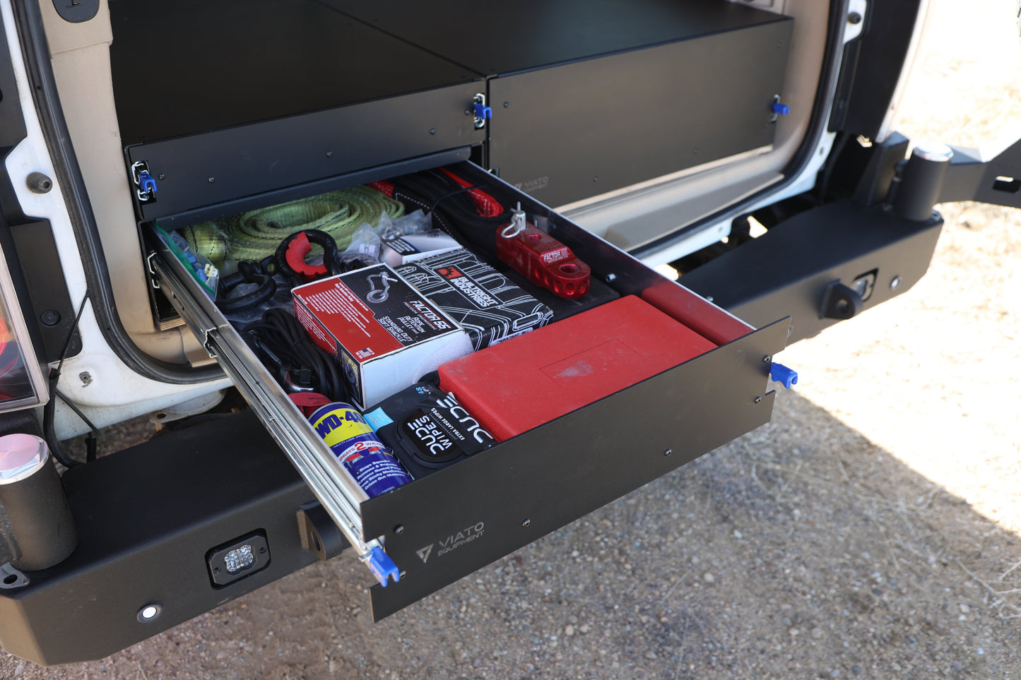 2007-2014 Chevy Tahoe Offset Rear Drawer System 3 for 2nd Row Seat- Offset 28W" and stacked 21W" X 43"L Drawers