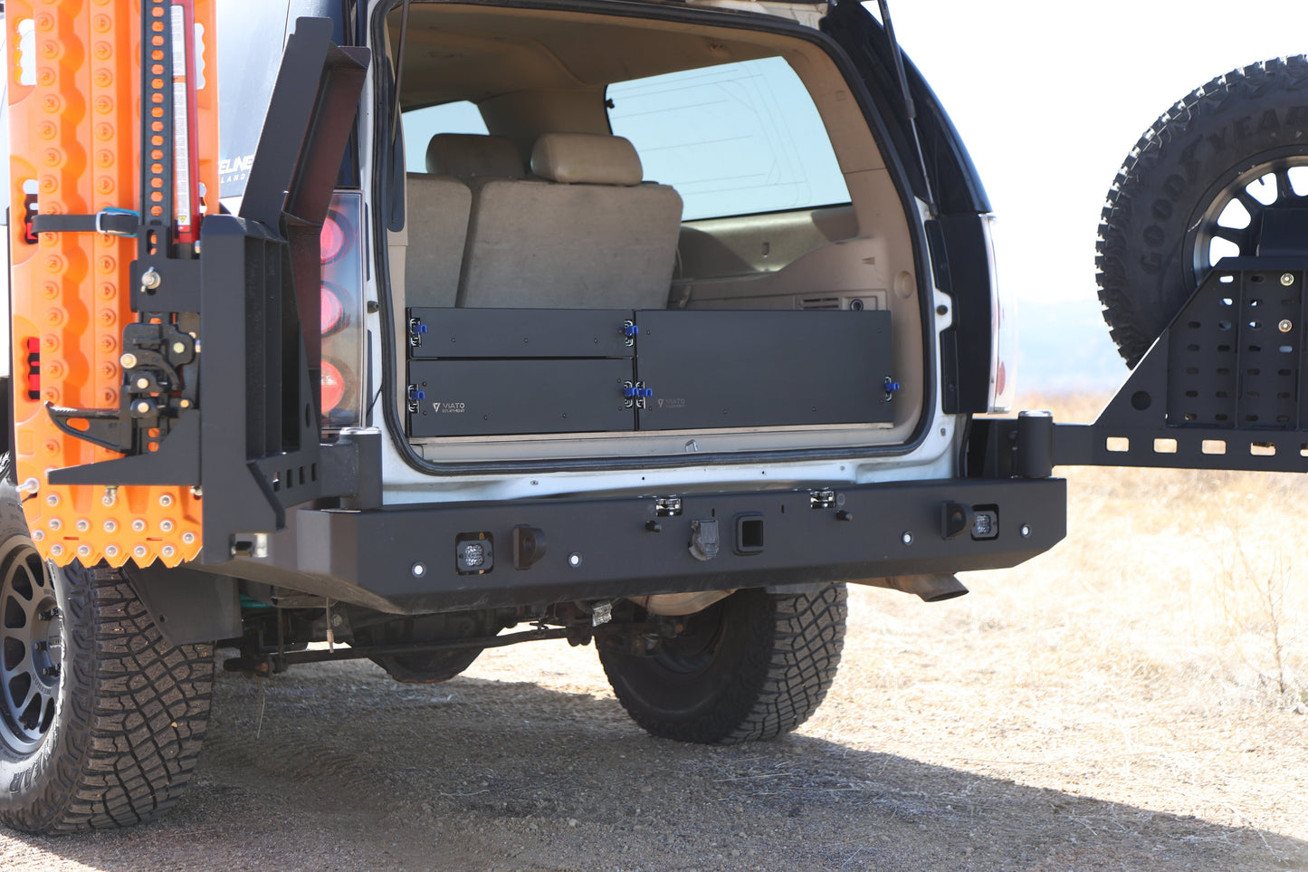2007-2014 Chevy Suburban Offset Rear Drawer System 3 for 3rd Row Seat  - Offset 28W" and stacked 21W" X 32"L Drawers