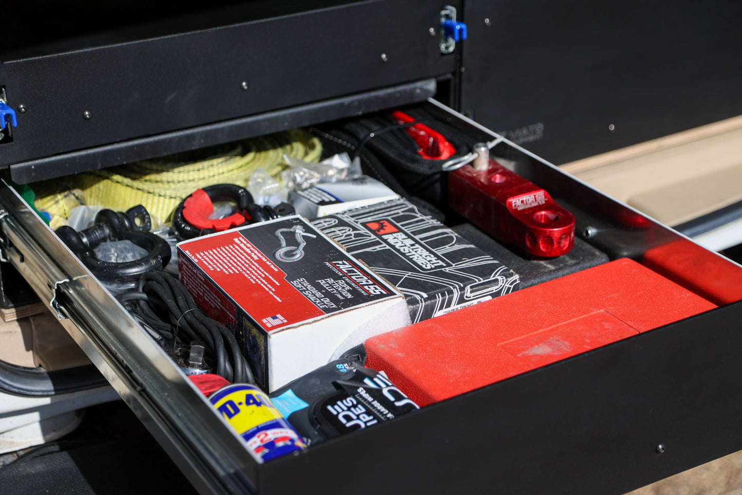 2007-2014 Chevy Suburban Offset Rear Drawer System 3 for 3rd Row Seat  - Offset 28W" and stacked 21W" X 32"L Drawers