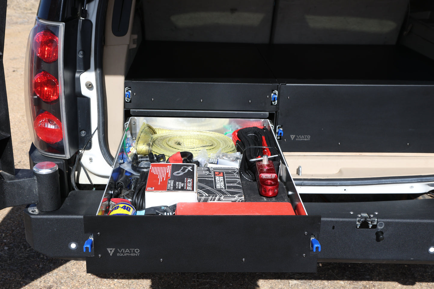 2007-2014 Chevy Suburban Offset Rear Drawer System 3 for 3rd Row Seat  - Offset 28W" and stacked 21W" X 32"L Drawers